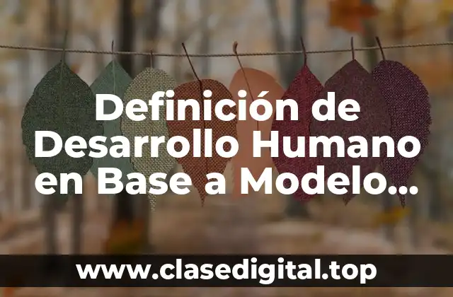 Definición de Desarrollo Humano en Base a Modelo Teórico
