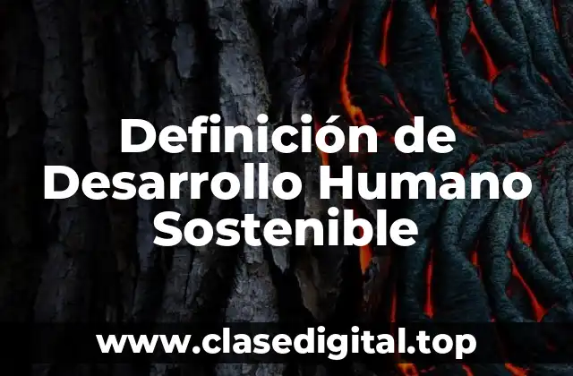 Definición Técnica de Desarrollo Humano Sostenible