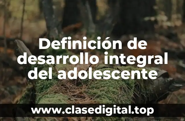 Definición de desarrollo integral del adolescente