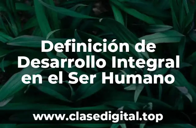 Definición de Desarrollo Integral en el Ser Humano