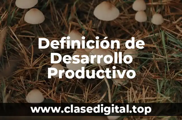 Definición de Desarrollo Productivo