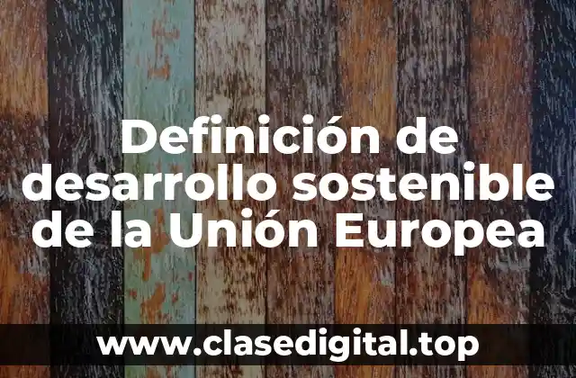 Definición de desarrollo sostenible de la Unión Europea
