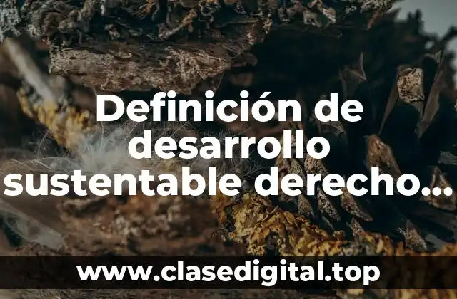 Definición de desarrollo sustentable derecho ambiental