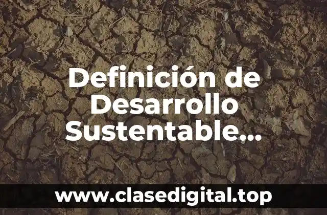 Definición de Desarrollo Sustentable, Sostenible y Perdurable