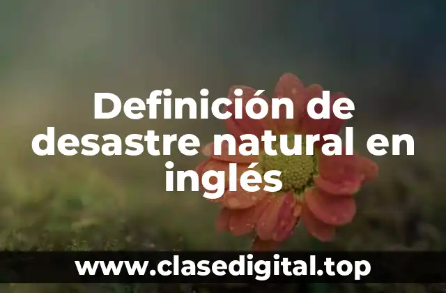 Definición de desastre natural en inglés