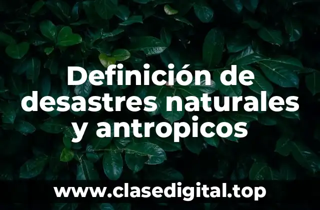 Definición de desastres naturales y antropicos