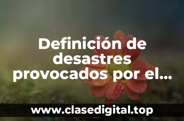 Definición de desastres provocados por el hombre