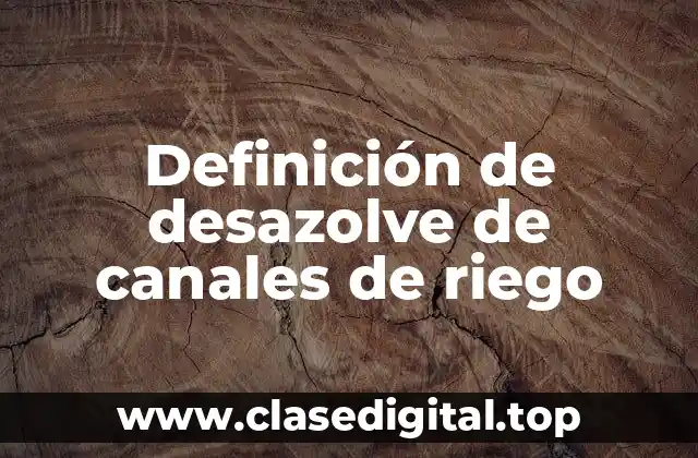 Definición de desazolve de canales de riego