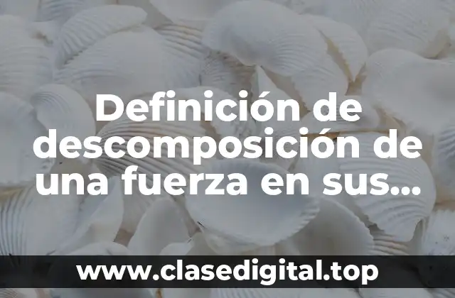Definición de descomposición de una fuerza en sus componentes rectangulares