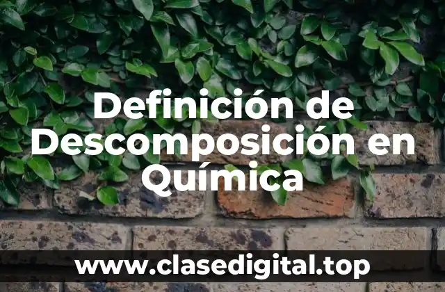 Definición Técnica de Descomposición en Química