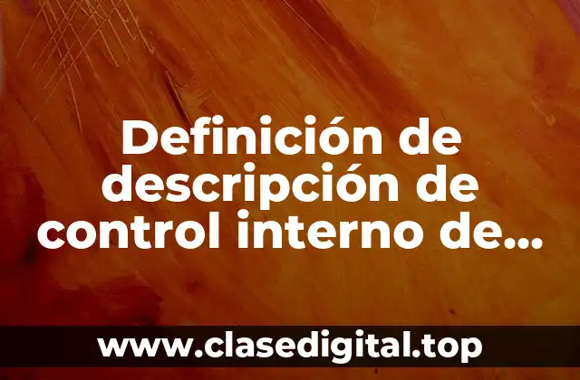 Definición de descripción de control interno de una organización