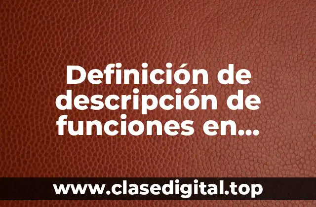 Definición de descripción de funciones en administración
