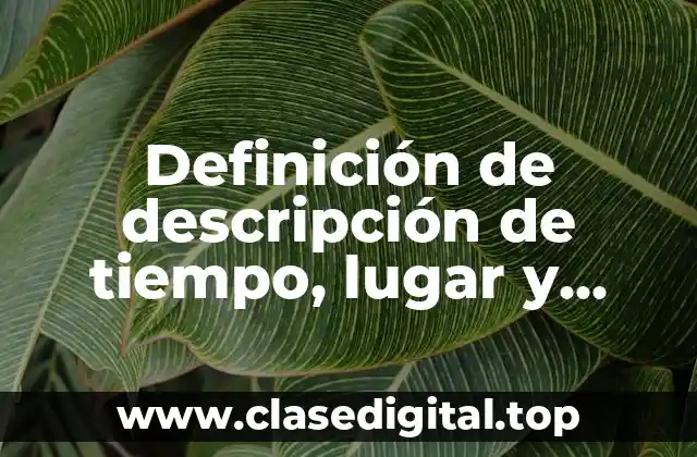 Definición de descripción de tiempo, lugar y persona