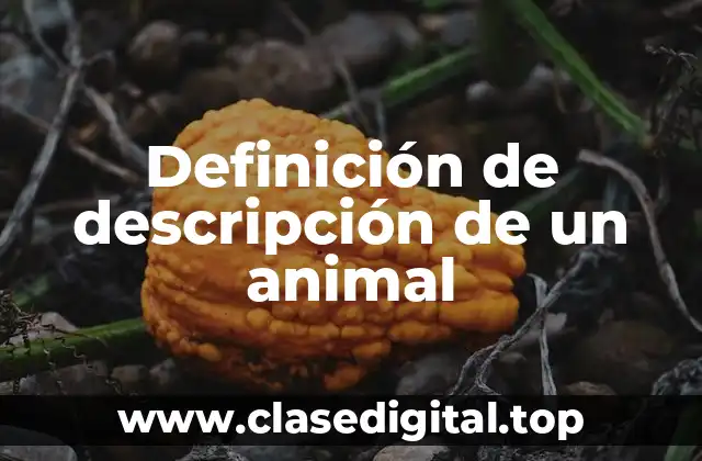 Definición de descripción de un animal