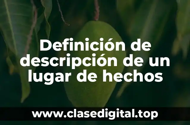 Ejemplos de descripción de un lugar de hechos