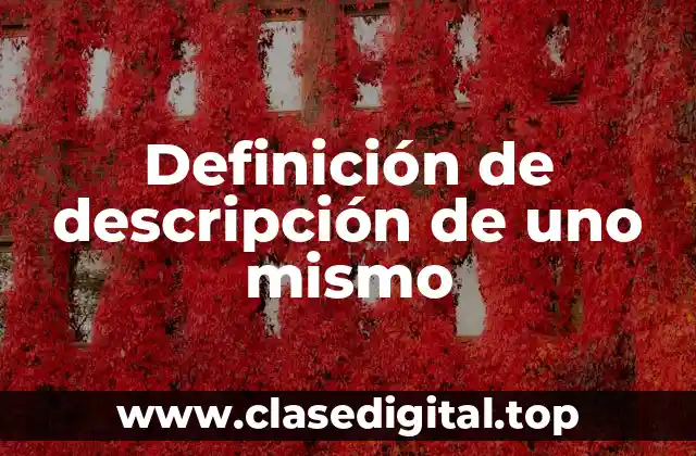 Ejemplos de descripción de uno mismo