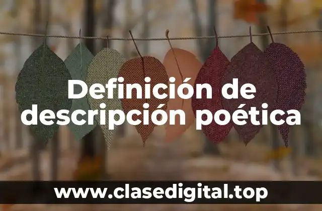 Definición de descripción poética