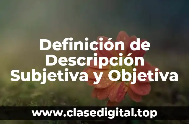 Definición de Descripción Subjetiva y Objetiva
