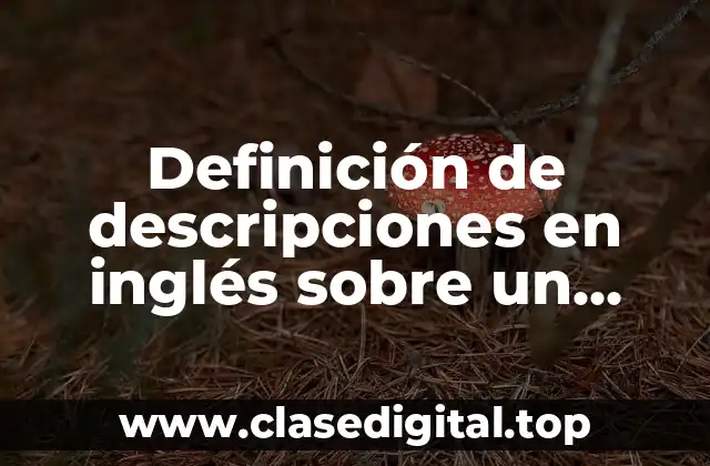 Definición de descripciones en inglés sobre un amigo