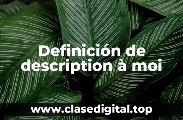 Definición de description à moi