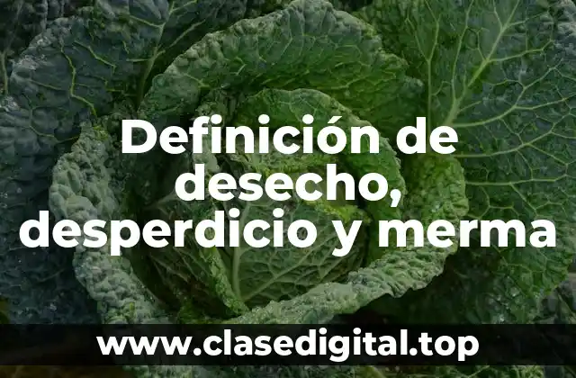 Definición de desecho, desperdicio y merma