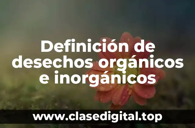 Definición técnica de desechos orgánicos