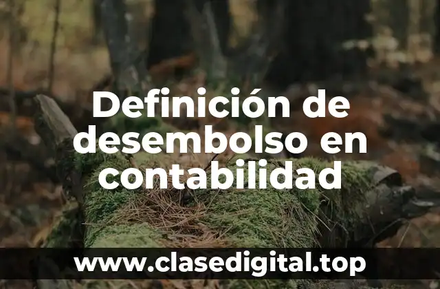 Definición de desembolso en contabilidad