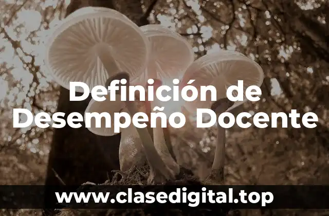 Definición de Desempeño Docente
