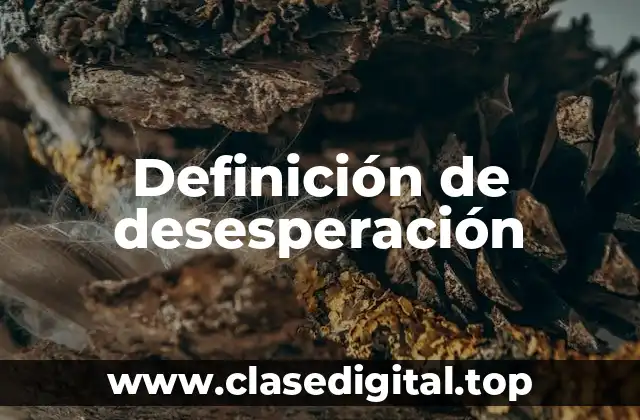 Definición técnica de desesperación