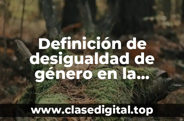 Definición de desigualdad de género en la sociedad