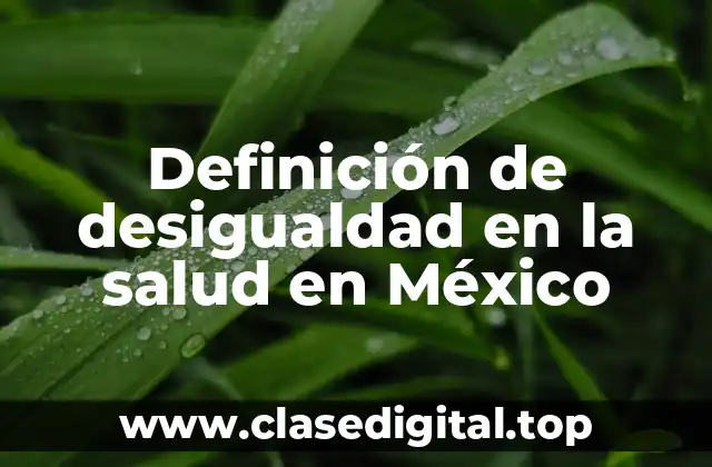 Definición de desigualdad en la salud en México