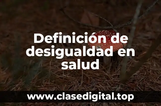 Definición de desigualdad en salud