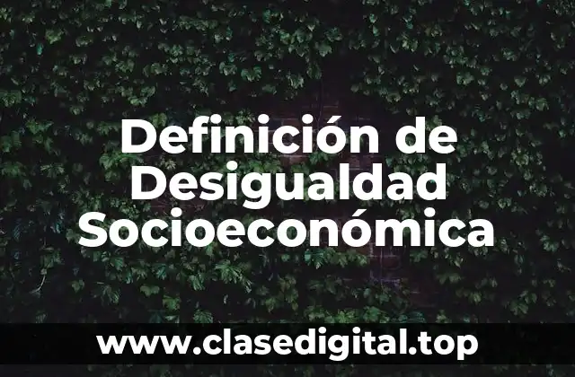 Definición de Desigualdad Socioeconómica