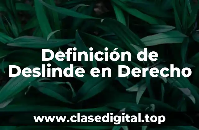 Definición de Deslinde en Derecho