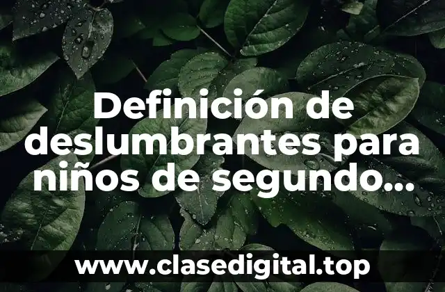 Definición de deslumbrantes para niños de segundo año