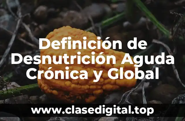 Definición de Desnutrición Aguda Crónica y Global