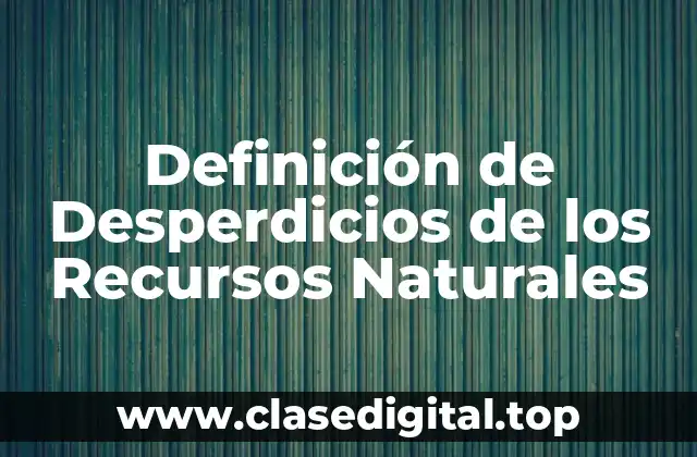 Definición de Desperdicios de los Recursos Naturales