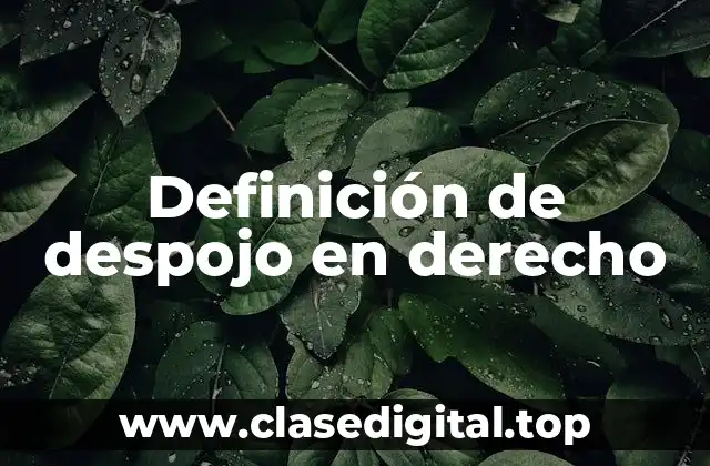 Definición de despojo en derecho
