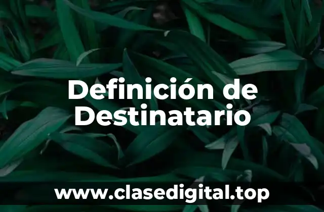 Definición de Destinatario