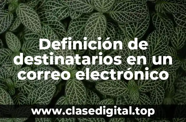 Definición de destinatarios en un correo electrónico