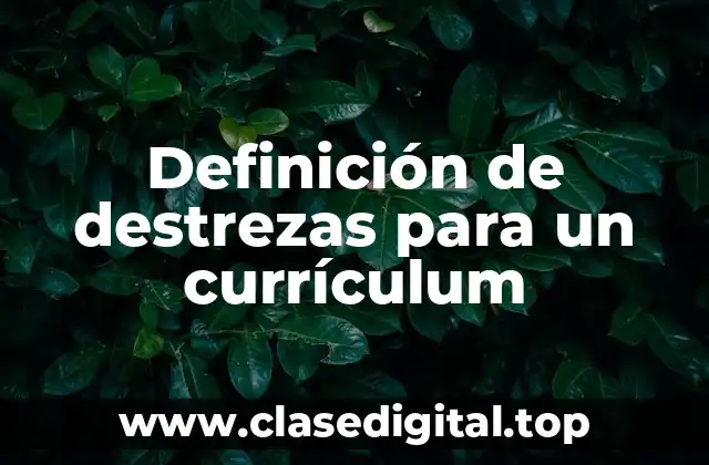 Definición de destrezas para un currículum