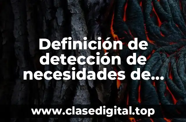 Definición de detección de necesidades de capacitación