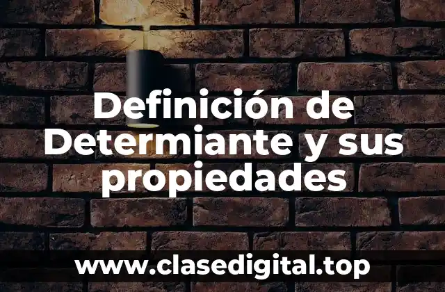 Definición de Determiante y sus propiedades