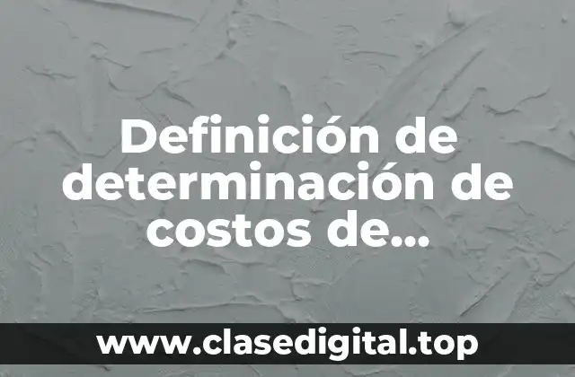 Definición de determinación de costos de producción