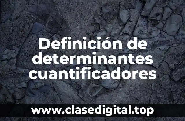 Definición de determinantes cuantificadores