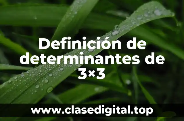Definición de determinantes de 3×3
