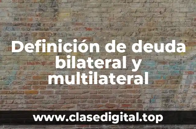 Definición de deuda bilateral y multilateral