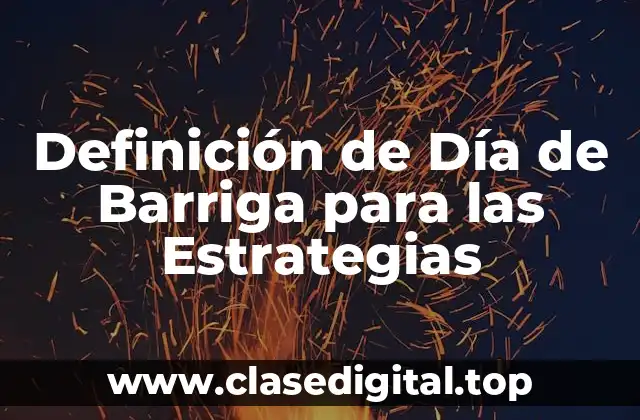 Definición de Día de Barriga para las Estrategias