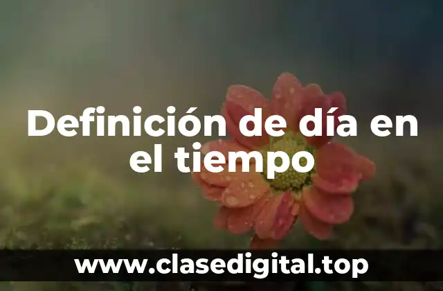 Definición de día en el tiempo