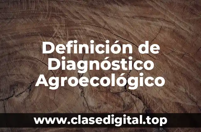 Definición de Diagnóstico Agroecológico